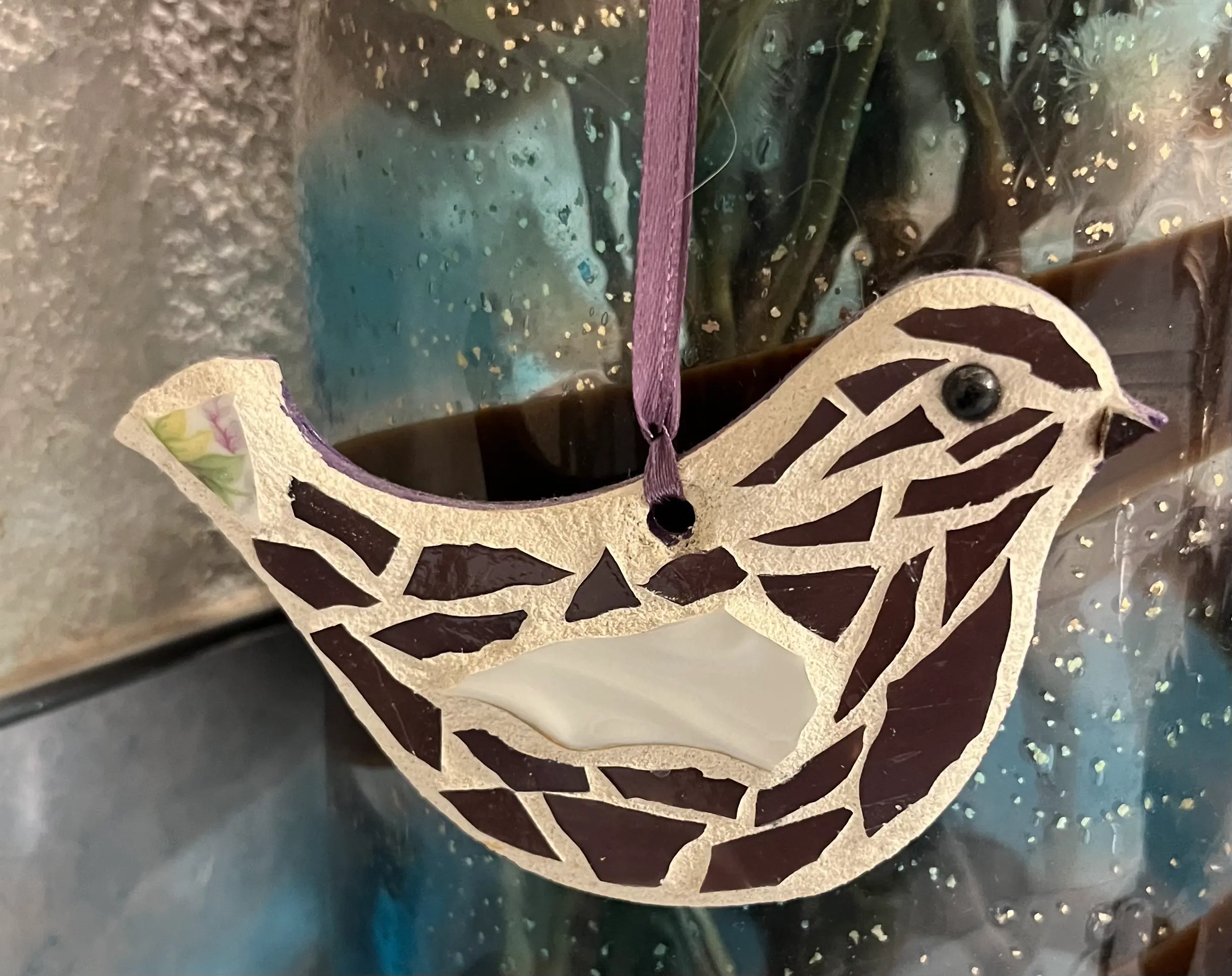Willow Woman Creations brown bird ornament