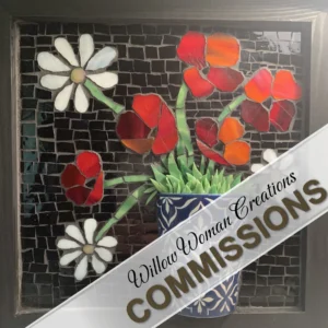 “Poppies and Daisies” – Commissioned Mosaic Wall Art